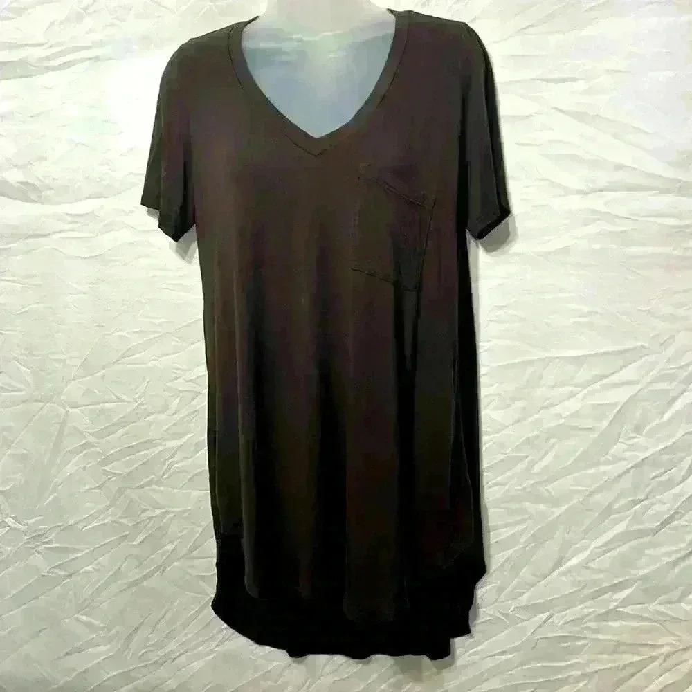 Freeloader Brand Brown V-Neck Flowy Tunic Tee Size Medium